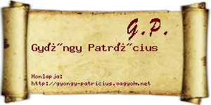 Gyöngy Patrícius névjegykártya